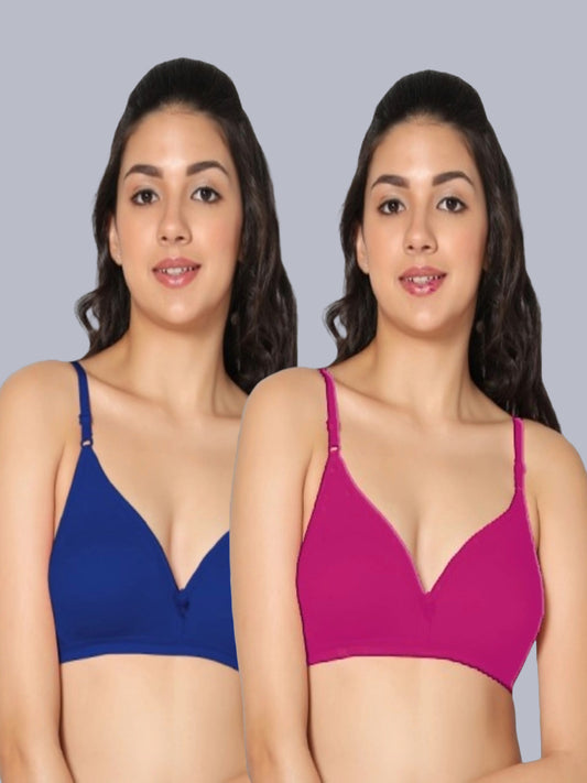 Eden02 Non Padded Medium Coverage Bra (Pack of 2)