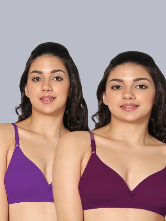 Eden02 Non Padded Medium Coverage Bra (Pack of 2)