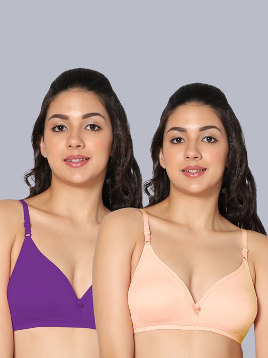 Eden02 Non Padded Medium Coverage Bra (Pack of 2)