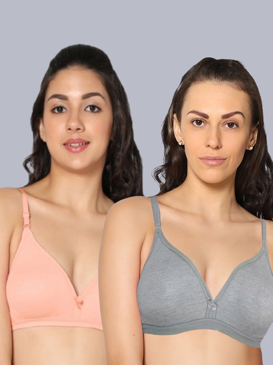 Eden02 Non Padded Medium Coverage Bra (Pack of 2)