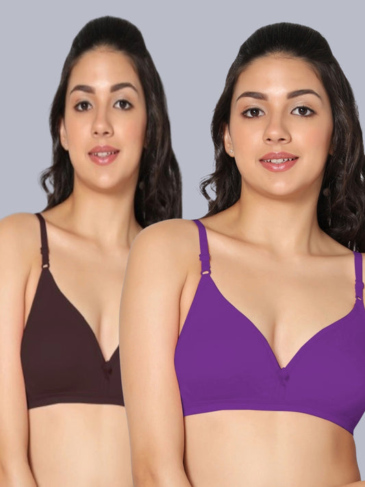 Eden02 Non Padded Medium Coverage Bra (Pack of 2)