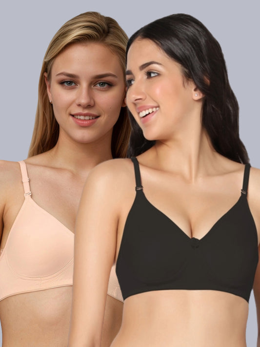Eden01 Soft Padded Full Coverage Bra (Pack of 2)
