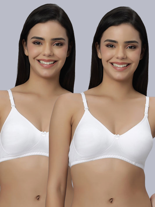 Eden101 Full Coverage Soft Padded White color Bra (pack of 2)