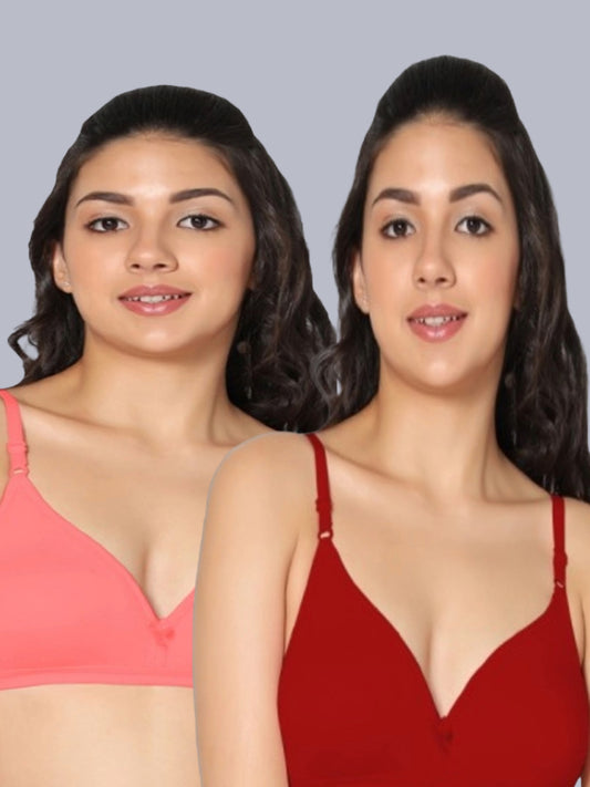 Eden02 Non Padded Medium Coverage Bra (Pack of 2)
