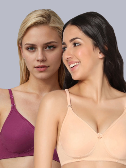 Eden01 Soft Padded Full Coverage Bra (Pack of 2)