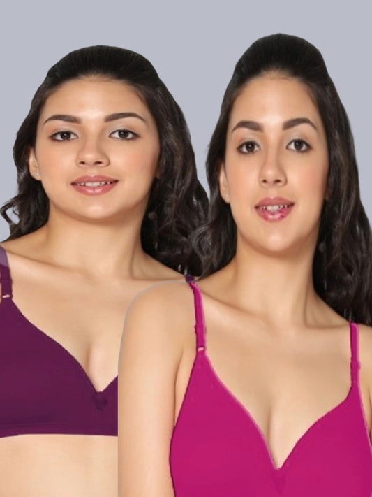 Eden02 Non Padded Medium Coverage Bra (Pack of 2)