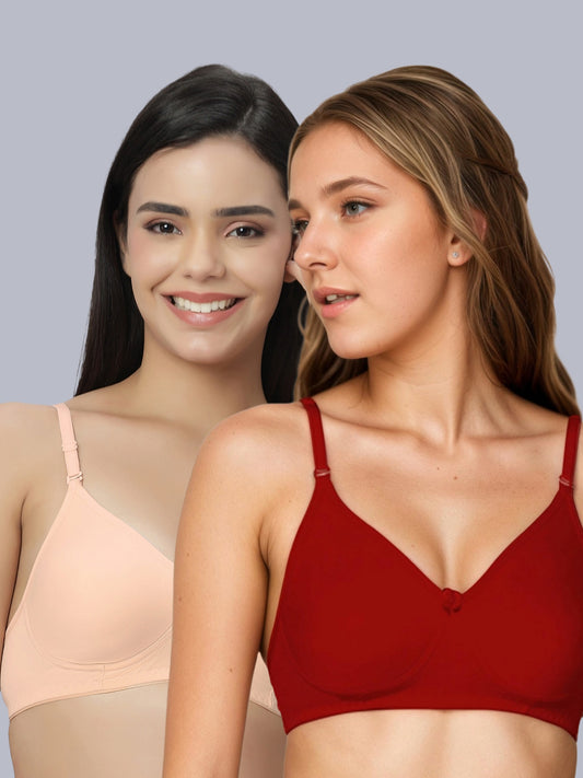 Eden101 Soft Padded Full Coverage Bra (Pack of 2)