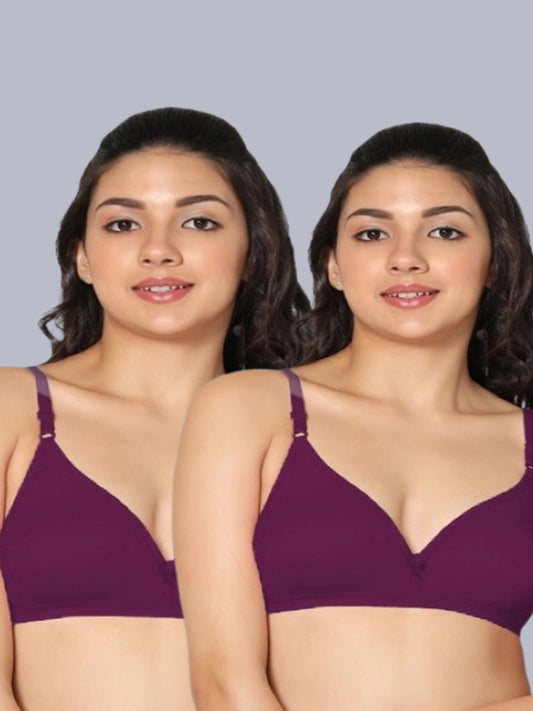Eden02 Non Padded Medium Coverage Bra (Pack of 2)