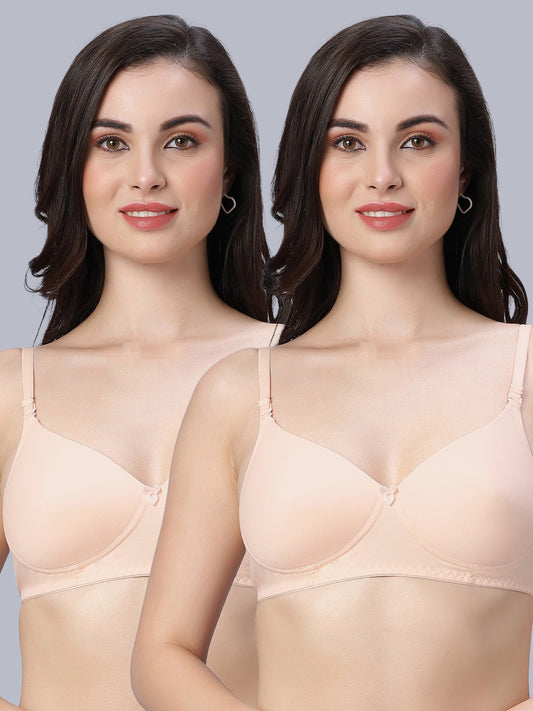 Eden102 Full Coverage Padded Bra Skin color(pack of 2)