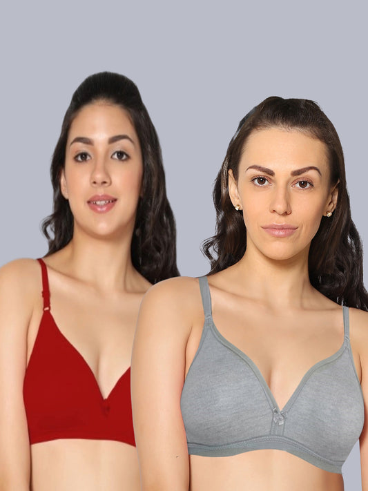 Eden02 Non Padded Medium Coverage Bra (Pack of 2)