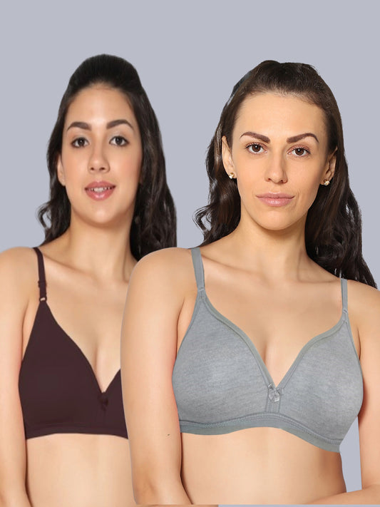 Eden02 Non Padded Medium Coverage Bra (Pack of 2)