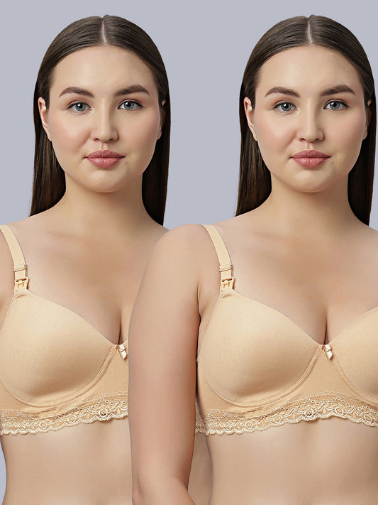 EDEN104 Full Coverage Padded Nursing/Maternity Bra  (Pack of 2)