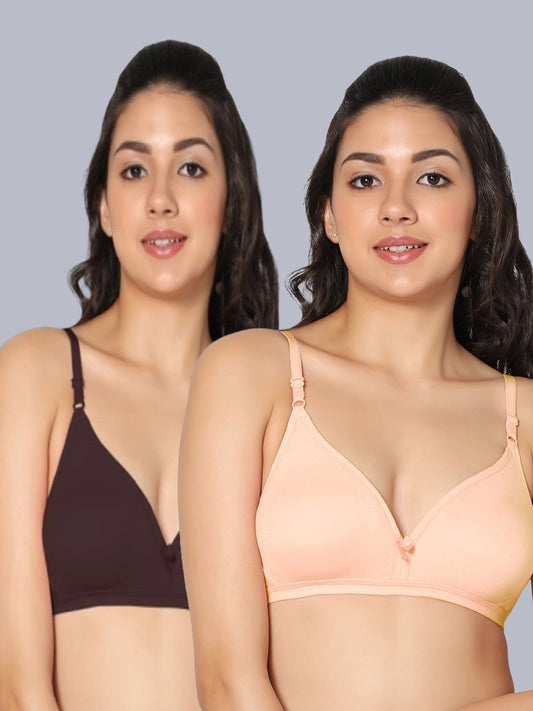 Eden02 Non Padded Medium Coverage Bra (Pack of 2)