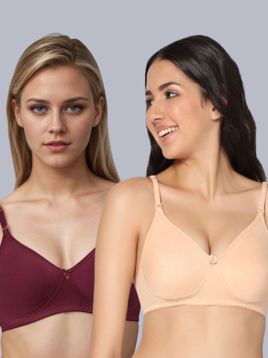 Eden01 Soft Padded Full Coverage Bra (Pack of 2)