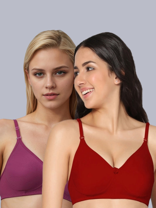 Eden01 Soft Padded Full Coverage Bra (Pack of 2)