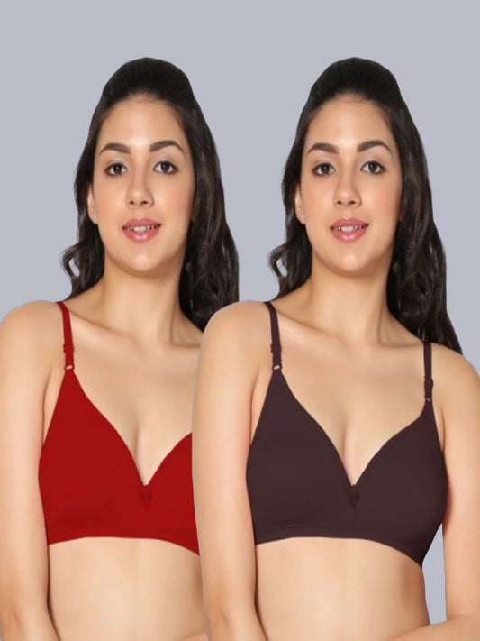 Eden02 Non Padded Medium Coverage Bra (Pack of 2)