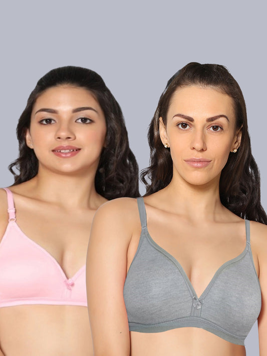 Eden02 Non Padded Medium Coverage Bra (Pack of 2)