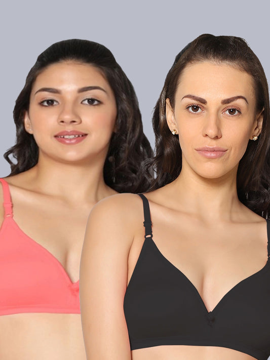 Eden02 Non Padded Medium Coverage Bra (Pack of 2)
